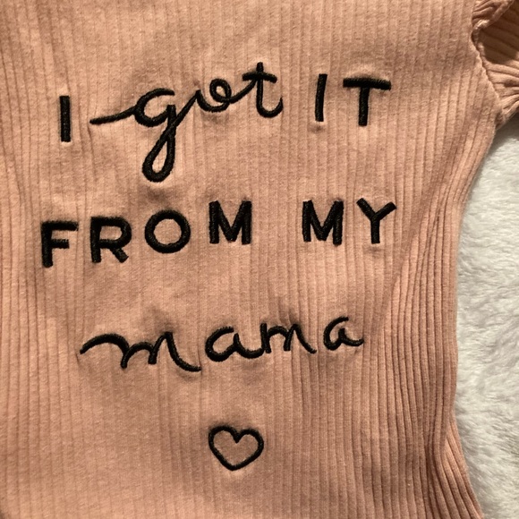 Babygirl fits as 3/6 months or 6 months ‘I got it from my mama’ adorable outfit - Picture 3 of 4